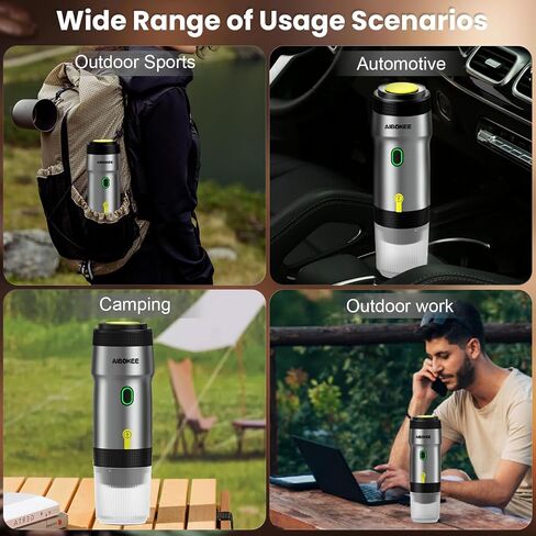 Portable Electric Espresso Machine,Travel Coffee Maker for Camping, Car Coffee Maker Self-Heating with USB-DC,3-in-1 Extraction of 8g Coffee powder,NS and small capsules for RV,Hiking,Office B in Saudi Arabia