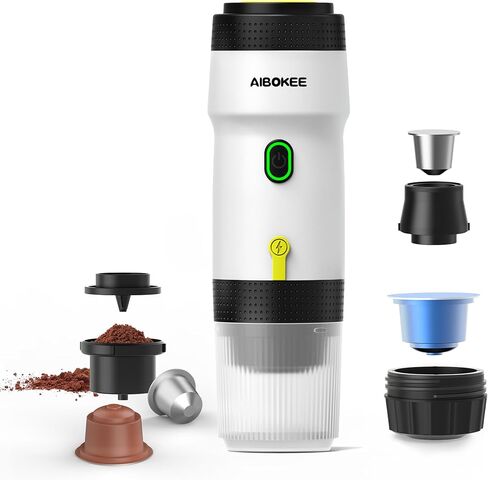 Portable Electric Espresso Machine,Travel Coffee Maker for Camping, Car Coffee Maker Self-Heating with USB-DC,3-in-1 Extraction of 8g Coffee powder,NS and small capsules for RV,Hiking,Office B in Saudi Arabia