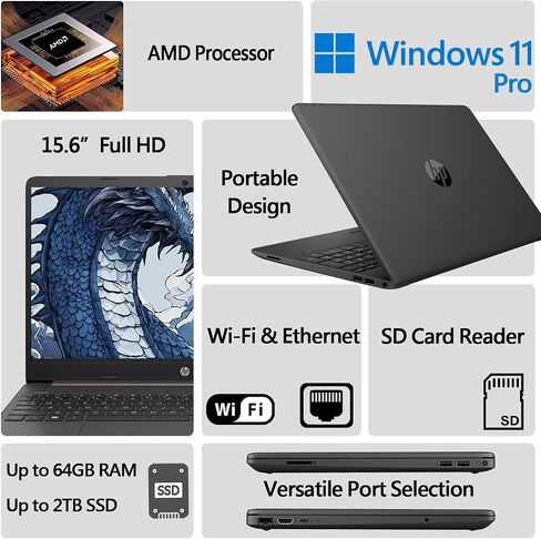 جهاز كمبيوتر محمول أساسي جديد ، ذاكرة الوصول العشوائي 16 جيجابايت ، 1 تيرابايت SSD ، معالج Intel Celeron N4120 4-Core ، رسومات Intel UHD ، 15.6 "HD عرض LED ، الترفيه والاستخدام الشخصي ، Windows 11 Pro ، W Wowpc Recovery USB in Saudi Arabia