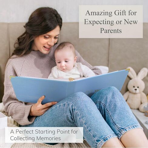 Keepsake Baby Memory Book Boy and Girl - Gender Neutral Baby Journal For First 5 Years, Timeless Baby Scrapbook Journal Milestones Baby Photo Album, Gender Reveal Gifts New Parents - Olive Green in Saudi Arabia