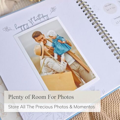 Keepsake Baby Memory Book Boy and Girl - Gender Neutral Baby Journal For First 5 Years, Timeless Baby Scrapbook Journal Milestones Baby Photo Album, Gender Reveal Gifts New Parents - Olive Green in Saudi Arabia