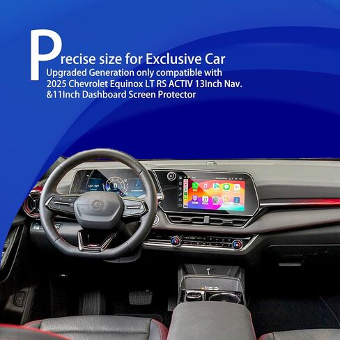 2pcs Mattte 2025 Chevy Equinox Screen Protector for 2025 Chev rolet Equinox LT RS ACTIV 11.3" Navigation Display&11" Dashboard 2025 Equinox Accessories Tempered Glass Equinox 2025 Anti-Glare in Saudi Arabia