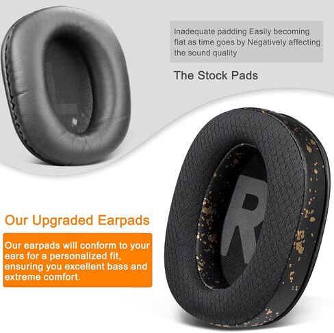 SOULWIT Mesh Fabric Earpads Cushions Replacement for Logitech G Pro, G Pro X, G Prox 2, G Pro X SE Headphones, Ear Pads with Noise Isolation Foam, Added Thickness - Black in Saudi Arabia
