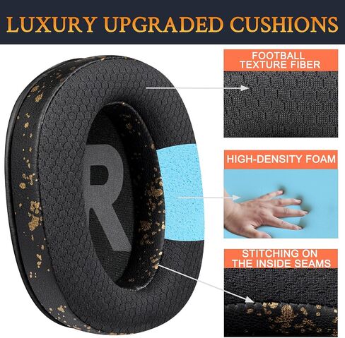 SOULWIT Mesh Fabric Earpads Cushions Replacement for Logitech G Pro, G Pro X, G Prox 2, G Pro X SE Headphones, Ear Pads with Noise Isolation Foam, Added Thickness - Black in Saudi Arabia