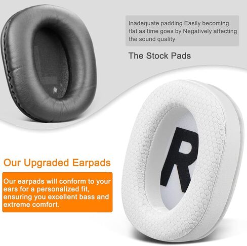 SOULWIT Mesh Fabric Earpads Cushions Replacement for Logitech G Pro, G Pro X, G Prox 2, G Pro X SE Headphones, Ear Pads with Noise Isolation Foam, Added Thickness - Black in Saudi Arabia