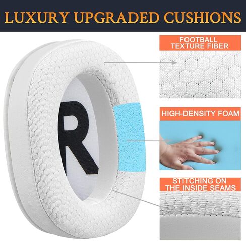SOULWIT Mesh Fabric Earpads Cushions Replacement for Logitech G Pro, G Pro X, G Prox 2, G Pro X SE Headphones, Ear Pads with Noise Isolation Foam, Added Thickness - Black in Saudi Arabia