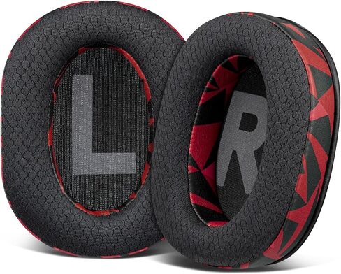 SOULWIT Mesh Fabric Earpads Cushions Replacement for Logitech G Pro, G Pro X, G Prox 2, G Pro X SE Headphones, Ear Pads with Noise Isolation Foam, Added Thickness - Black in Saudi Arabia