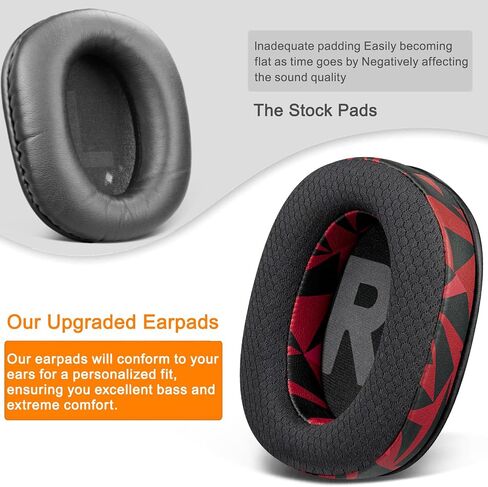 SOULWIT Mesh Fabric Earpads Cushions Replacement for Logitech G Pro, G Pro X, G Prox 2, G Pro X SE Headphones, Ear Pads with Noise Isolation Foam, Added Thickness - Black in Saudi Arabia