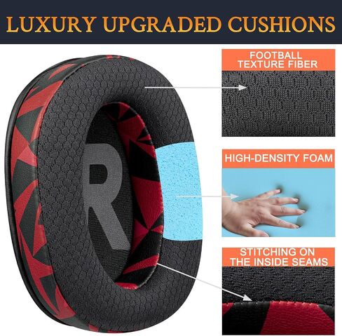 SOULWIT Mesh Fabric Earpads Cushions Replacement for Logitech G Pro, G Pro X, G Prox 2, G Pro X SE Headphones, Ear Pads with Noise Isolation Foam, Added Thickness - Black in Saudi Arabia