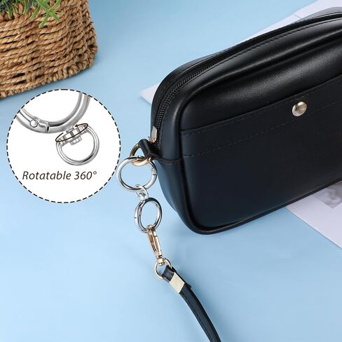 Key Rings Carabiner Key Ring O Rings Clip Keychain, Metal Spring Round Carabiner Purse Wrist Strap Closure Shoulder Bag Chain Rings Clip Spring Key Ring Buckle for Keychains, Purse, Bag, Handbag in Saudi Arabia