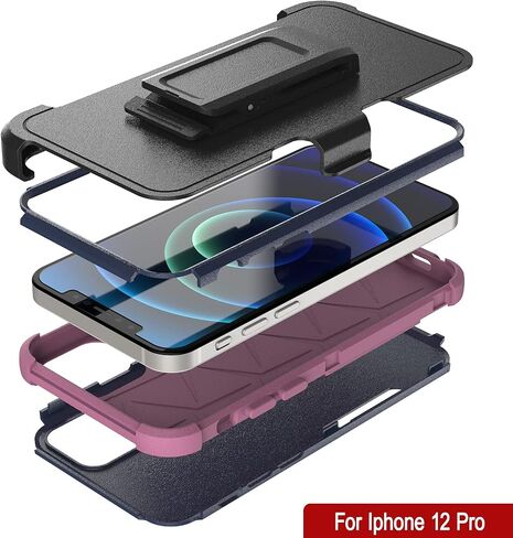 Punkcase for iPhone 12 Pro Belt Clip Holster Case [Series Patron] 4-1 غطاء هاتف متعدد ووقائي متعدد الطبقات مع Kickstand المتكامل لـ iPhone 12 Pro (6.1 ") (2020) [Mint] in Kuwait