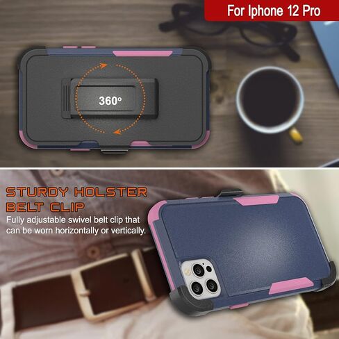 Punkcase for iPhone 12 Pro Belt Clip Holster Case [Series Patron] 4-1 غطاء هاتف متعدد ووقائي متعدد الطبقات مع Kickstand المتكامل لـ iPhone 12 Pro (6.1 ") (2020) [Mint] in Kuwait
