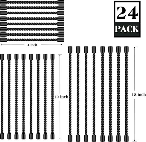 8PCS 4-Inch Silicone Cable Ties, Bendable Rubber Twist Ties, Reusable Twist Ties for Cords, Black Twist Ties for Organizing, Bundling (Black) in Saudi Arabia