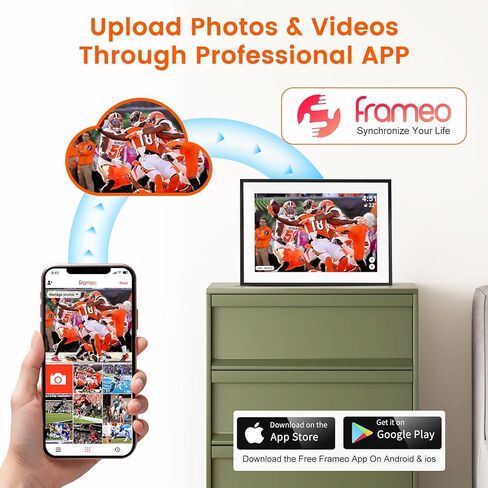Frameo Digital Picture Frame, 1280x800 HD IPS Touch Screen, 10.1 Inch Smart WiFi Electronic Picture Frame, 32GB Memory, Digital Photo Frame Load Picture Video via Frameo App in Saudi Arabia