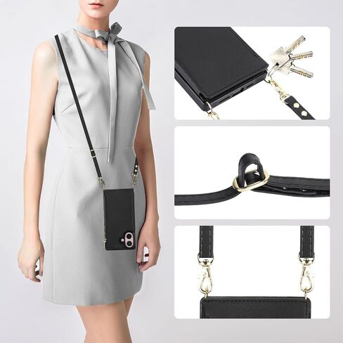Bocasal Crossbody Wallet Case for iPhone 16 with RFID Blocking Card Slot Holder, Magnetic Flip Folio Purse Case, PU Leather Zipper Handbag with Detachable Lanyard Strap 6.1 Inch 5G (Purple) in Saudi Arabia
