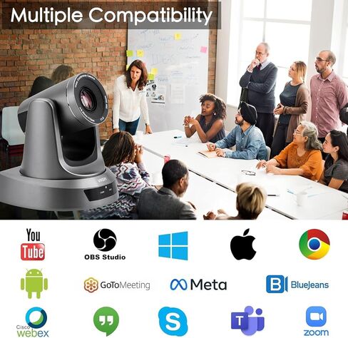 20X PTZ Conference Webcam with 3G-SDI/HDMI/USB Output, 1080P PTZ Live Streaming Camera for Church, Education, Conference Room Camera Attached Remote Control Work with Zoom, Skype, OBS in Saudi Arabia