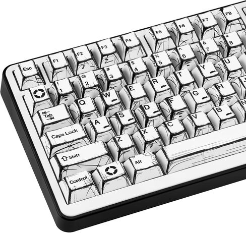 Mixed Light Manga Themed Keycaps 136 Keys, Cherry Profile PBT Custom Key Caps Set, Dye Sublimation Keyboard Keycaps for Cherry Gateron MX Switches Mechanical Keyboard in Saudi Arabia