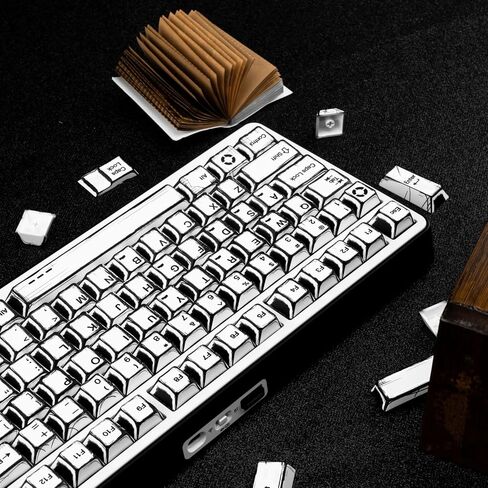 Mixed Light Manga Themed Keycaps 136 Keys, Cherry Profile PBT Custom Key Caps Set, Dye Sublimation Keyboard Keycaps for Cherry Gateron MX Switches Mechanical Keyboard in Saudi Arabia