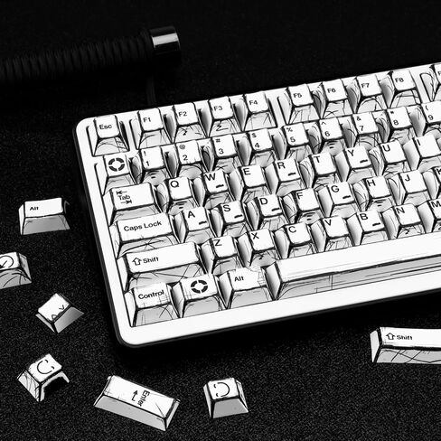 Mixed Light Manga Themed Keycaps 136 Keys, Cherry Profile PBT Custom Key Caps Set, Dye Sublimation Keyboard Keycaps for Cherry Gateron MX Switches Mechanical Keyboard in Saudi Arabia