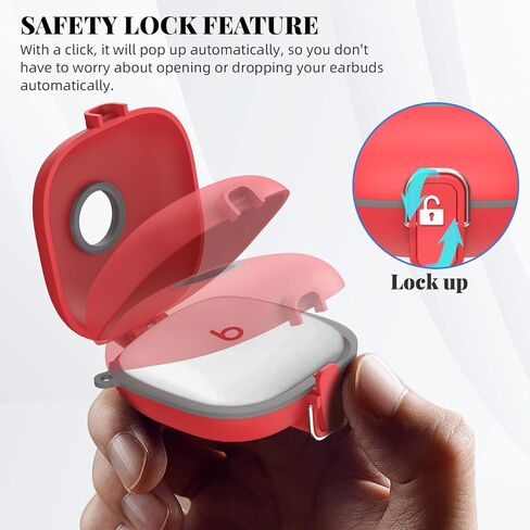 [Upgrade Secure Lock] Case for Beats Fit Pro 2021, WOFRO Shock-Absorbing Protective Cover TPU Hard Shell with Anti-Lost Lanyard/Keychain[One-Click Pop] (Purple) in Saudi Arabia