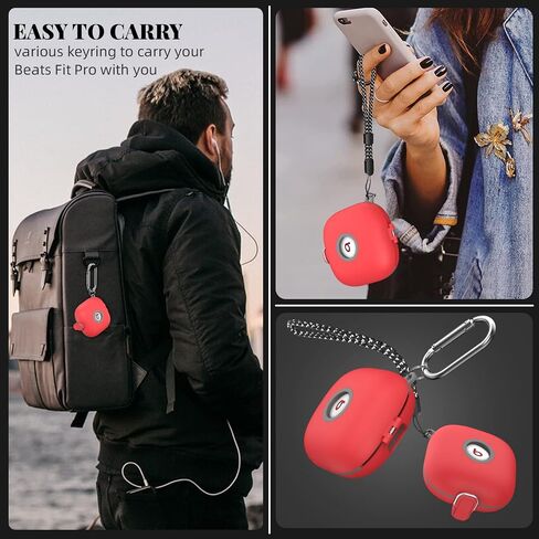 [Upgrade Secure Lock] Case for Beats Fit Pro 2021, WOFRO Shock-Absorbing Protective Cover TPU Hard Shell with Anti-Lost Lanyard/Keychain[One-Click Pop] (Purple) in Saudi Arabia