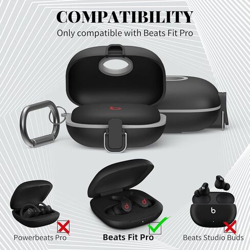 [ترقية قفل آمن] حافظة لهاتف Beats Fit Pro 2021، غطاء واقٍ ممتص للصدمات WOFRO غطاء صلب من مادة TPU مع حبل / سلسلة مفاتيح مضادة للفقدان [نقرة واحدة] (أحمر) in Kuwait