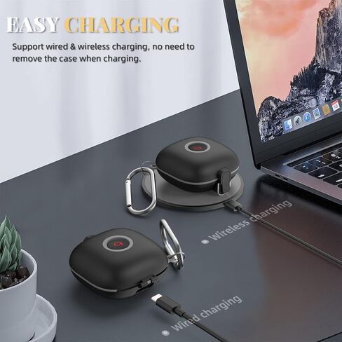 [ترقية قفل آمن] حافظة لهاتف Beats Fit Pro 2021، غطاء واقٍ ممتص للصدمات WOFRO غطاء صلب من مادة TPU مع حبل / سلسلة مفاتيح مضادة للفقدان [نقرة واحدة] (أحمر) in Kuwait