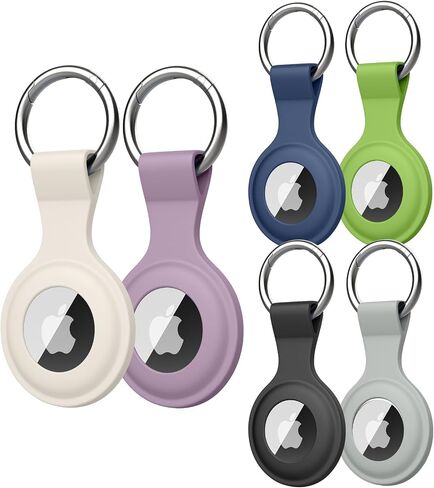 6 Pack Airtags Holder AirTag Case Keychain, Mugust Silicone GPS Case Key Ring for Air Tag Holder, Key Chain Accessories for Apple Item Finder Tracker, iTag Finders Cover for Pet Dog Cat in Saudi Arabia