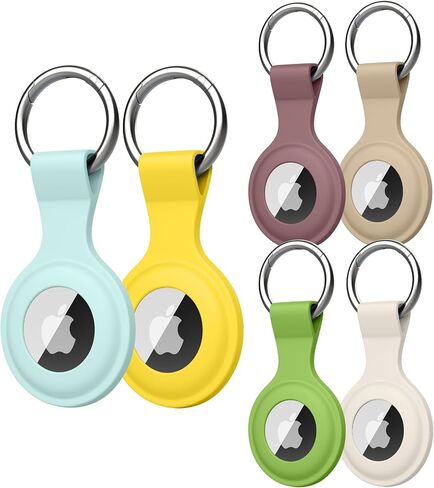 6 Pack Airtags Holder AirTag Case Keychain, Mugust Silicone GPS Case Key Ring for Air Tag Holder, Key Chain Accessories for Apple Item Finder Tracker, iTag Finders Cover for Pet Dog Cat in Saudi Arabia