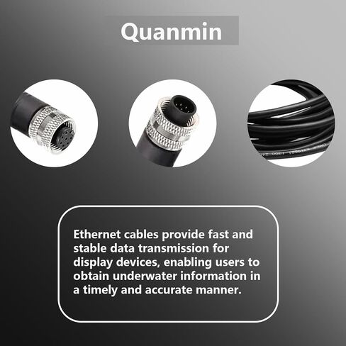 M12 8pin 720073-6 كابل Ethernet لمكتشفات الأسماك القارب كابل محول 5 قدم/1.5 متر من الإناث 24awg netconnect 5e موصلات مقاومة للتآكل 60V 2A مثل EC 5E in Kuwait