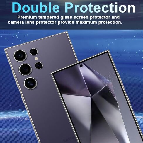 Galaxy S24 Screen Protector [5+5 Pack] Camera Lens Protector, Fingerprint Unlock Support, HD Tempered Glass, Touch Sensitive, Anti Scratch, for Samsung S24 5G Glass Screen Protector in Saudi Arabia