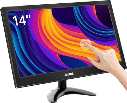 Touchscreen Portable Monitor, 15.6 Inch Small PC Monitor with HDMI USB C, IPS Screen HDR, 400cd/m² FHD 1080P 99% sRGB, LED Monitor for Laptop Mac Xbox PS4/5 Switch, Kitchen Monitor, Built-in Speakers in Saudi Arabia
