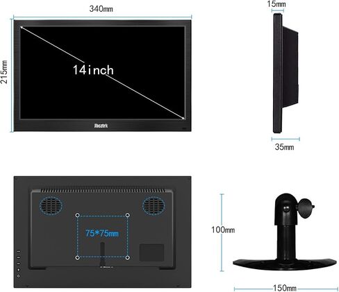Touchscreen Portable Monitor, 15.6 Inch Small PC Monitor with HDMI USB C, IPS Screen HDR, 400cd/m² FHD 1080P 99% sRGB, LED Monitor for Laptop Mac Xbox PS4/5 Switch, Kitchen Monitor, Built-in Speakers in Saudi Arabia
