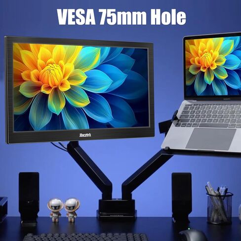 Touchscreen Portable Monitor, 15.6 Inch Small PC Monitor with HDMI USB C, IPS Screen HDR, 400cd/m² FHD 1080P 99% sRGB, LED Monitor for Laptop Mac Xbox PS4/5 Switch, Kitchen Monitor, Built-in Speakers in Saudi Arabia