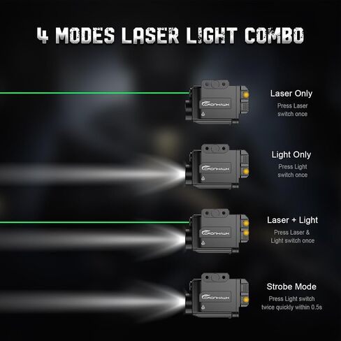 Pistol Light Blue Laser Combo Rechargeable, 700 Lumen Blue Beam Flashlight for Picatinny 1913 Rail Mounted Light with Strobe, USB-C Charging in Saudi Arabia