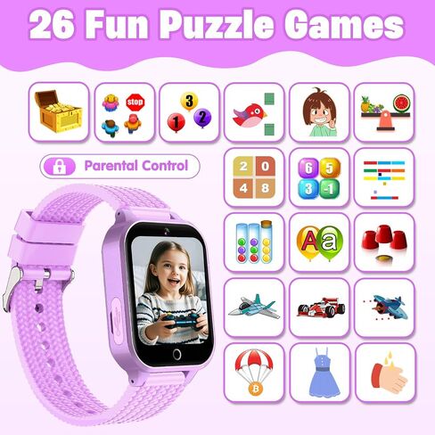 Kids Smart Watch for Girls Age 5-12, Kids Watch with 26 Games, Camera Music Player Pedometer Habit Tracking HD Touchscreen Flashlight Smart Watch for Kids Birthday Gifts for Girls Ages 6 7 8 9 (Pink) in Saudi Arabia