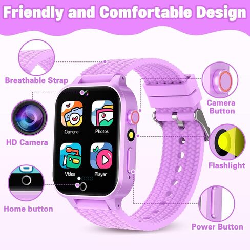 Kids Smart Watch for Girls Age 5-12, Kids Watch with 26 Games, Camera Music Player Pedometer Habit Tracking HD Touchscreen Flashlight Smart Watch for Kids Birthday Gifts for Girls Ages 6 7 8 9 (Pink) in Saudi Arabia