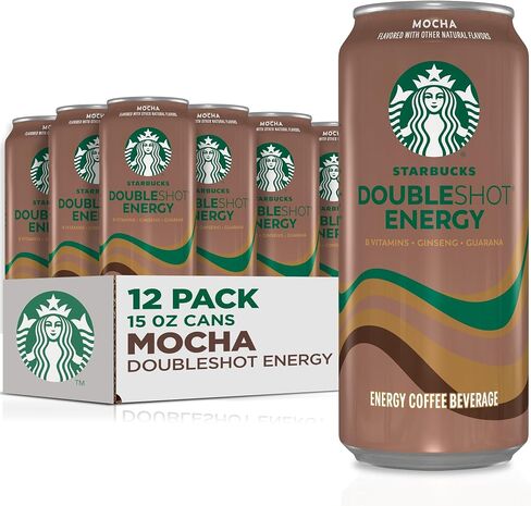 Starbucks Doubleshot Energy Drink Coffee Beverage, Coffee, Iced Coffee, 15 fl oz Cans (Packaging May Vary) (Pack of 12) in Saudi Arabia