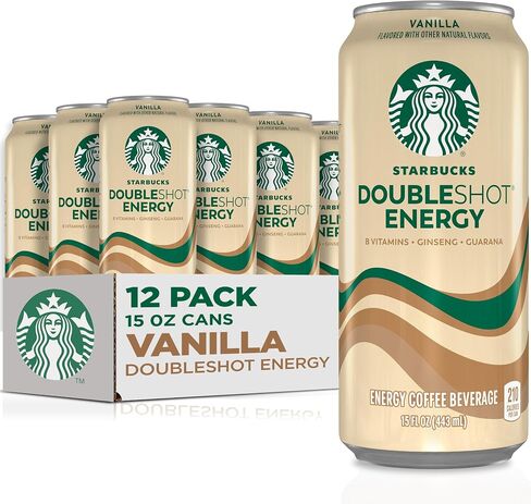 Starbucks Doubleshot Energy Drink Coffee Beverage, Coffee, Iced Coffee, 15 fl oz Cans (Packaging May Vary) (Pack of 12) in Saudi Arabia