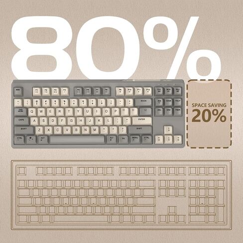 FELICON M87 Wireless Keyboard, Dual Mode Bluetooth/2.4Ghz, 87 Keys TKL Rainbow Backlit, PBT Round Kecaps, 4000mAh Rechargeable Mute Membrane Keyboard with Mechanical Feeling for MAC/Win - Blueberry in Saudi Arabia