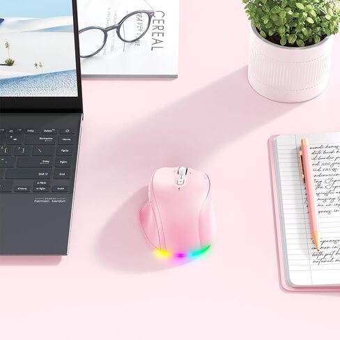 Wireless Bluetooth Mouse for Laptop, LED Ergonomic Mouse with Muitl Device 2.4G Wireless USB +BT1+BT2, Portable Rechargeable Bluetooth Mouse for Laptop PC Computer, Tilt Wheel 4-Way Scrolling Mice in Saudi Arabia