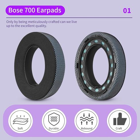 JHK ترقية سماعات الأذن بديلة للتبريد لـ Bose 700 (NC700) ، وتبديد الحرارة المحسّن والتهوية المعززة ، والسماكة المضافة (الوردي) in Saudi Arabia