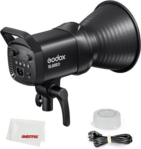 Godox SL-60W CRI 95+ LED فيديو ضوئي SL60W أبيض 5600K إصدار 60WS Bowens Mount + جهاز تحكم عن بعد + عاكس in Kuwait