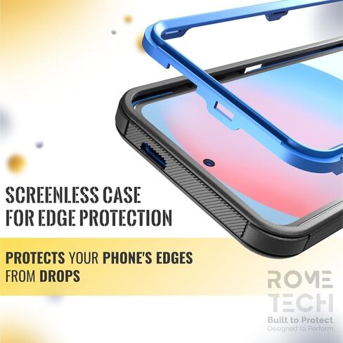 for Samsung Galaxy S24 FE Case with Belt Clip Holster & Kickstand, Screenless Protective Dual-Layer Shockproof Phone Case for Galaxy S24 FE - Black & Orange in Saudi Arabia
