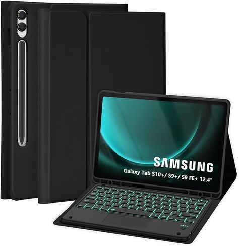 MMK لـ Samsung Galaxy Tab S10+/ S9+/ S9 Fe+12.4 بوصة مع لوحة المفاتيح ، حالة لوحة المفاتيح لـ Samsung Galaxy Tab S10 Plus/ S9 Plus/ S9 Fe Plus 5G 2024 2023 مع حامل القلم S - الأزرق in Kuwait