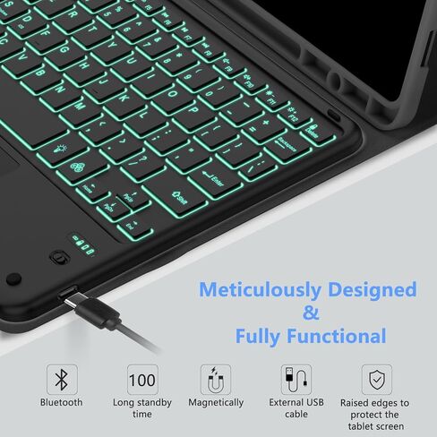 MMK لـ Samsung Galaxy Tab S10+/ S9+/ S9 Fe+12.4 بوصة مع لوحة المفاتيح ، حالة لوحة المفاتيح لـ Samsung Galaxy Tab S10 Plus/ S9 Plus/ S9 Fe Plus 5G 2024 2023 مع حامل القلم S - الأزرق in Kuwait