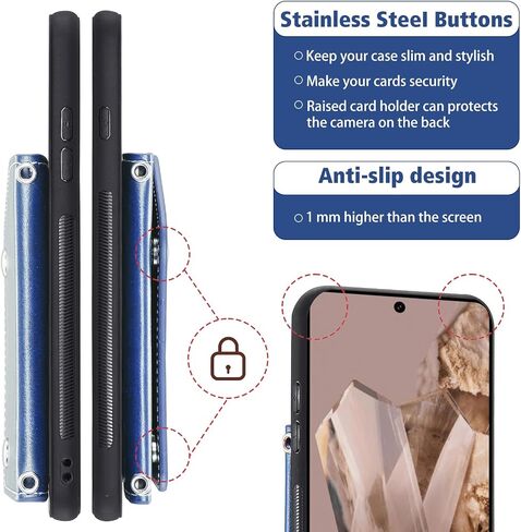 حالة الهاتف ASUWISH لـ Google Pixel 8 Pro 5G Wallet Wallet With Glass Glass Screen Protector Holder Crossbody Crossbody Leather Cell Accessories Pixel8Pro Pixel8 XL in Saudi Arabia