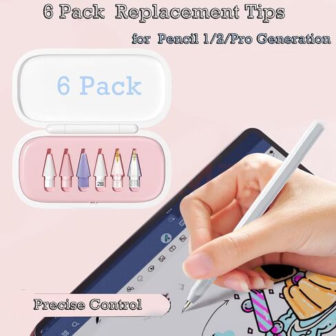 4 Pack Replacement Tips for Apple Pencil 1/2/Pro Generation, High Sensitivity Replacement Nibs and Precise Control Pen Nibs for iPad Pencil in Saudi Arabia