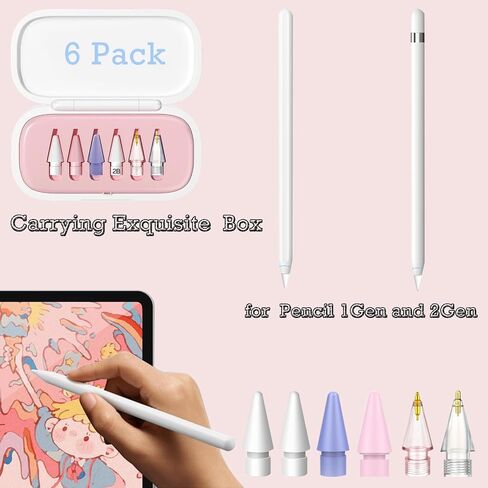 4 Pack Replacement Tips for Apple Pencil 1/2/Pro Generation, High Sensitivity Replacement Nibs and Precise Control Pen Nibs for iPad Pencil in Saudi Arabia