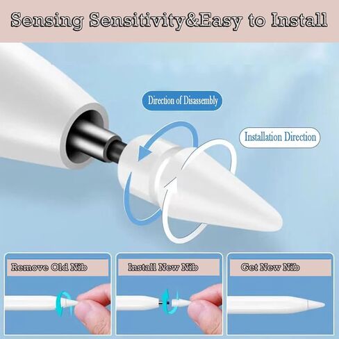 4 Pack Replacement Tips for Apple Pencil 1/2/Pro Generation, High Sensitivity Replacement Nibs and Precise Control Pen Nibs for iPad Pencil in Saudi Arabia